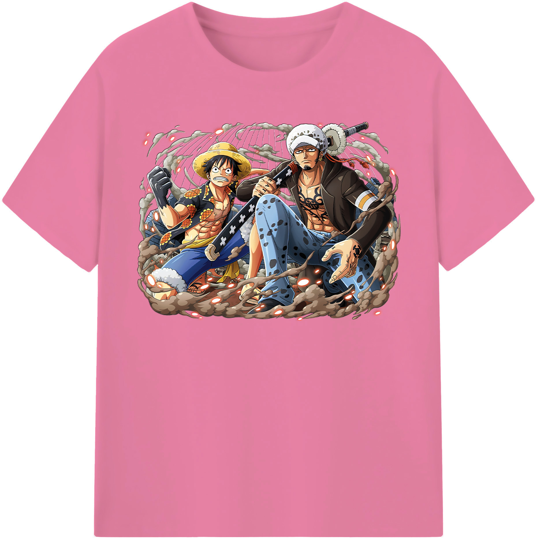 ワンピース モンキー・D・ルフィ ONE PIECE Monkey D. Luffy 綿100％半袖Tシャツ（フロントプリント）